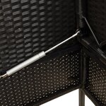 vidaXL Banc de jardin avec coussins noir résine tressée