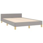 vidaXL Cadre de lit avec tête de lit gris clair 120x190 cm tissu