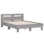 vidaXL Cadre de lit avec tête de lit sonoma gris 135x190 cm