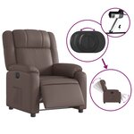 vidaXL Fauteuil inclinable électrique Marron Similicuir