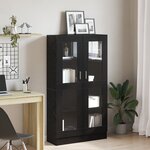 Bibliothèque vidaXL en noir et chêne  82 5x30 5x150 cm  en bois d'ingénierie