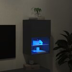 vidaXL Meuble TV avec lumières LED noir 40 5x30x60 cm