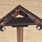 Table basse de jardin plateau verre trempé 5 mm résine tressée imitation rotin chocolat