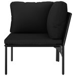 vidaXL Salon de jardin 8 Pièces avec coussins Noir PVC