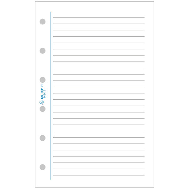 Recharge accessoire Exatime 14 travers blanc 32 feuillets 126x81 mm EXACOMPTA