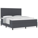 vidaXL Lit à ressorts avec matelas gris foncé