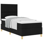 vidaXL Lit à ressorts avec matelas noir 90x200 cm en tissu