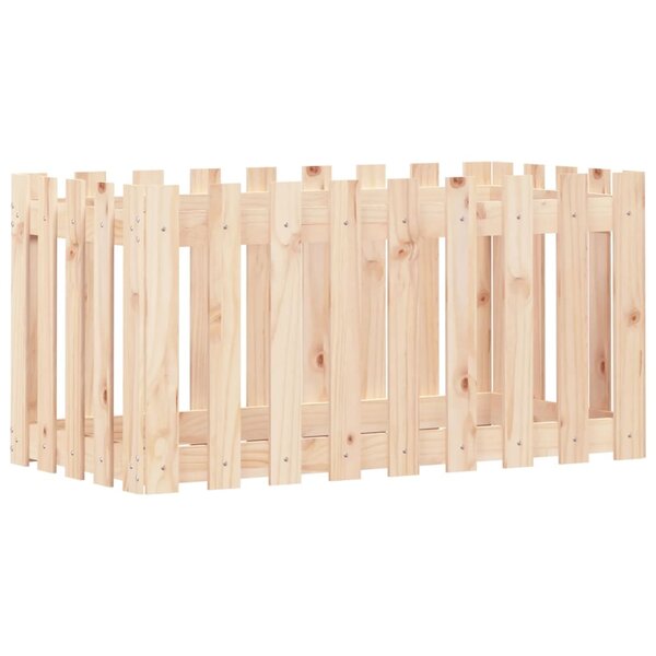 vidaXL Lit surélevé de jardin design de clôture 100x50x50cm pin massif