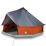 vidaXL Tente familiale tipi 6 personnes gris et orange imperméable