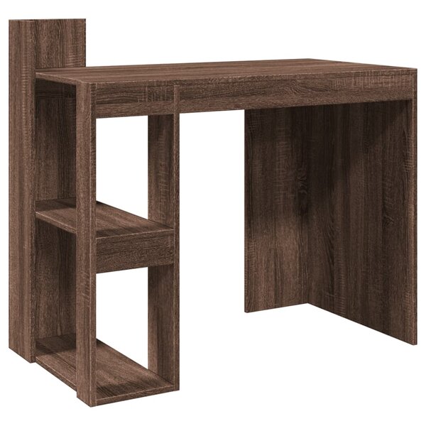 Bureau table poste de travail meuble d'ordinateur informatique étude chêne 103 5 x 56 5 x 94 cm bois d'ingénierie brun 02_0023606
