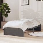 vidaXL Cadre de lit sans matelas gris bois massif 75x190 cm