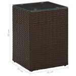 vidaXL Table d'appoint dessus verre Marron 35x35x52 cm Résine tressée
