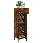 vidaXL Meuble à chaussures chêne fumé 30x35x105 cm bois d'ingénierie
