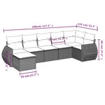 vidaXL Salon de jardin avec coussins 7 Pièces gris résine tressée