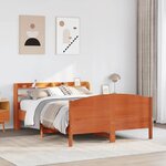vidaXL Cadre de lit sans matelas cire marron 140x200cm bois pin massif