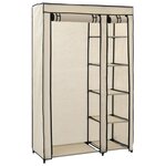 vidaXL Garde-robes pliables 2 Pièces Crème 110x45x175 cm Tissu