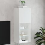 vidaXL Meuble TV avec lumières LED blanc 40 5x30x102 cm