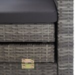 vidaXL Canapé-lit extensible 3 places avec toit Résine tressée Gris