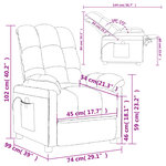 vidaXL Fauteuil de massage Gris clair Tissu