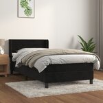 vidaXL Sommier à lattes de lit et matelas Noir 80x200 cm Velours