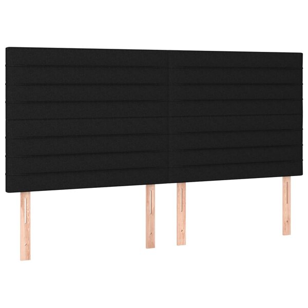 vidaXL Têtes de lit 4 Pièces Noir 90x5x78/88 cm Tissu