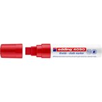Marqueur Craie Liquide 4090 Verre Fenêtre Ardoise Rouge Pointe Biseautée 4-15 mm x 5 EDDING