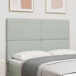 vidaXL Tête de lit en velours gris clair 140 cm avec capitonnage en cristal