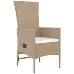 vidaXL Ensemble à manger de jardin et coussins 7 Pièces beige poly rotin