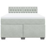 vidaXL Sommier à lattes de lit et matelas Gris clair 140x190cm Velours