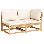 vidaXL Salon de jardin 4 Pièces avec coussins Bois d'acacia solide