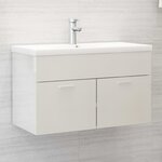 vidaXL Armoire d'évier Blanc brillant 80x38 5x46 cm Aggloméré
