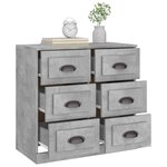 vidaXL Buffet gris béton 70x35 5x67 5 cm bois d'ingénierie