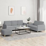 vidaXL Ensemble de canapés 3 Pièces avec coussins Gris clair Tissu