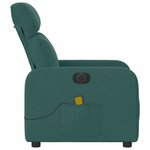 vidaXL Fauteuil de massage inclinable électrique Vert foncé Tissu