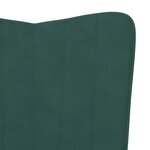 vidaXL Chaise à bascule avec repose-pied Vert foncé Velours