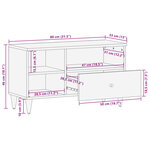 vidaXL Meuble TV 80x33x46 cm bois massif de manguier