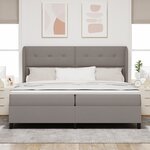 Lit Box Spring vidaXL avec Matelas en Taupe  200x200 cm  Tissu