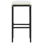 vidaXL Tabourets de bar avec coussins lot de 4 noir résine tressée
