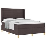 vidaXL Lit avec Matelas marron foncé 140x190 cm Tissu
