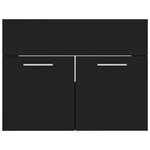 vidaXL Armoire d'évier avec lavabo intégré Noir Aggloméré