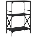 vidaXL Bibliothèque à 3 niveaux noir 59x35x90 5 cm bois d'ingénierie