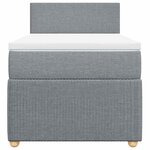 vidaXL Sommier à lattes de lit avec matelas Gris clair 100x200cm Tissu
