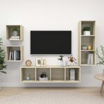vidaXL Ensemble de meubles TV 4 Pièces Chêne sonoma Bois d'ingénierie