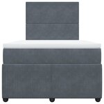 vidaXL Sommier à lattes de lit et matelas Gris foncé 120x200cm Velours