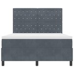 Lit à ressorts avec matelas vidaXL Gris foncé 140x190 cm Velours