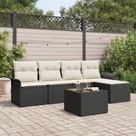 vidaXL Ensemble de canapé de jardin 5 pièces avec coussins en rotin synthétique marron