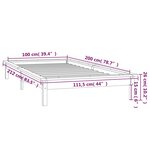 vidaXL Cadre de lit à LED sans matelas noir 100x200 cm bois massif