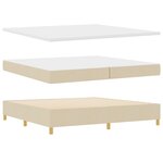 vidaXL Lit à Ressorts avec Matelas et Banc Crème 200x200 cm Tissu
