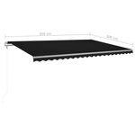 vidaXL Auvent manuel rétractable avec LED 5x3 m Anthracite
