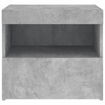 vidaXL Tables de chevet avec lumières LED 2 Pièces gris béton 50x40x45 cm